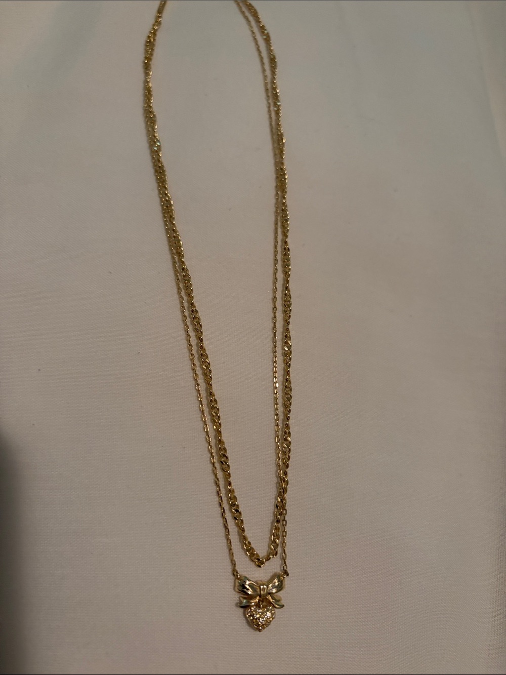Kendra Scott/Target Gold-Tone Heart with Bow Layered Necklace - Women Jewelry